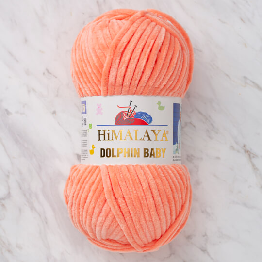 Orange-80355 Himalaya Dolphin Baby Chenille Yarn, Orange - 80355 - Image 1