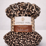 Velvet - Leopard-skin type. Marshmallow
