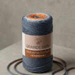 Macrame Cotton Chroma - Grey/blue with multicolors