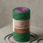 Macrame Cotton Chroma - Green with multicolors