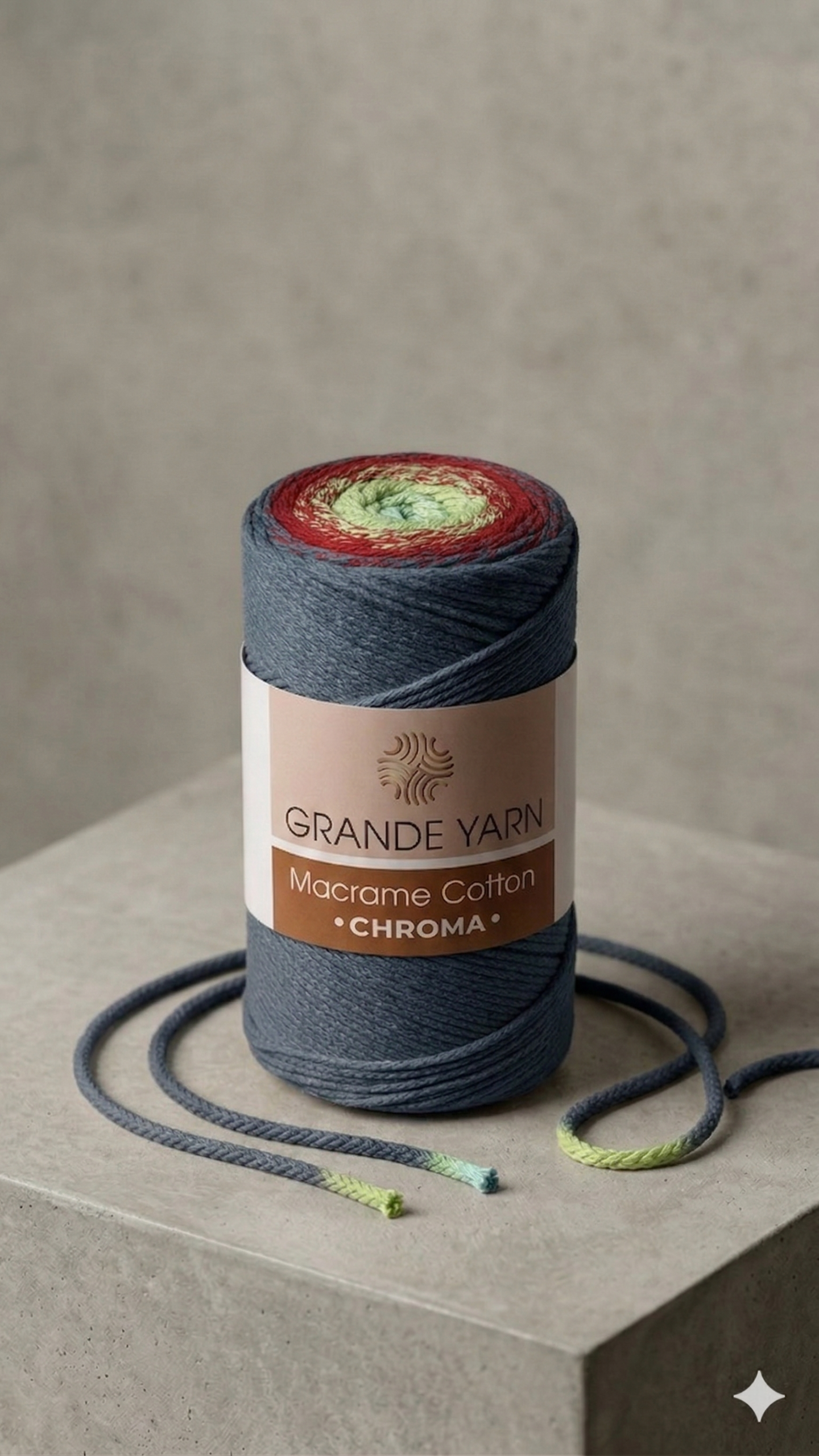 Gemini_Generated_Image_ql7capql7capql7c Macrame Cotton Chroma - Blue/Grey with multicolors - Image 1