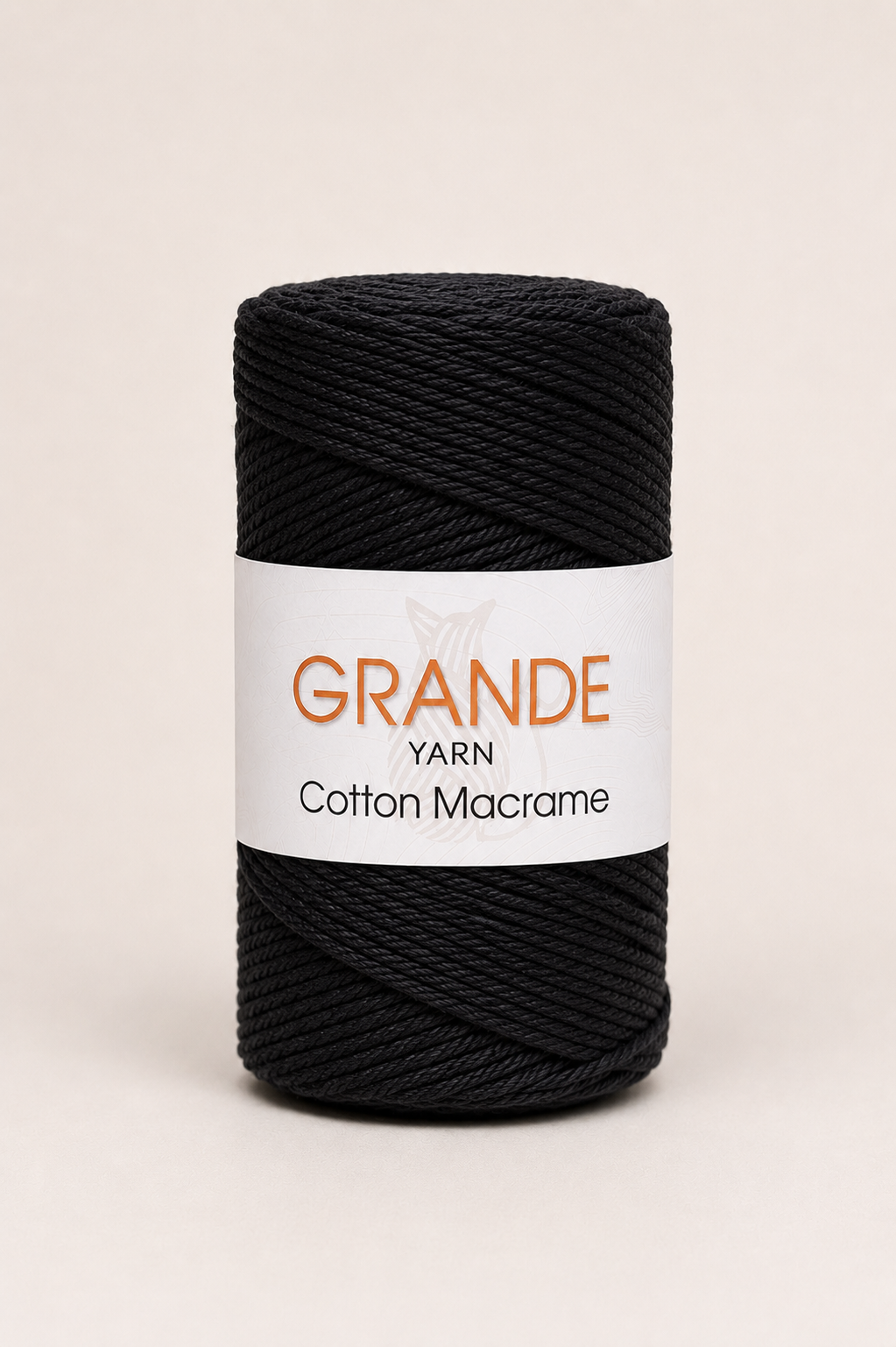 blackmacramecotton Cotton Macrame - Black - Image 1